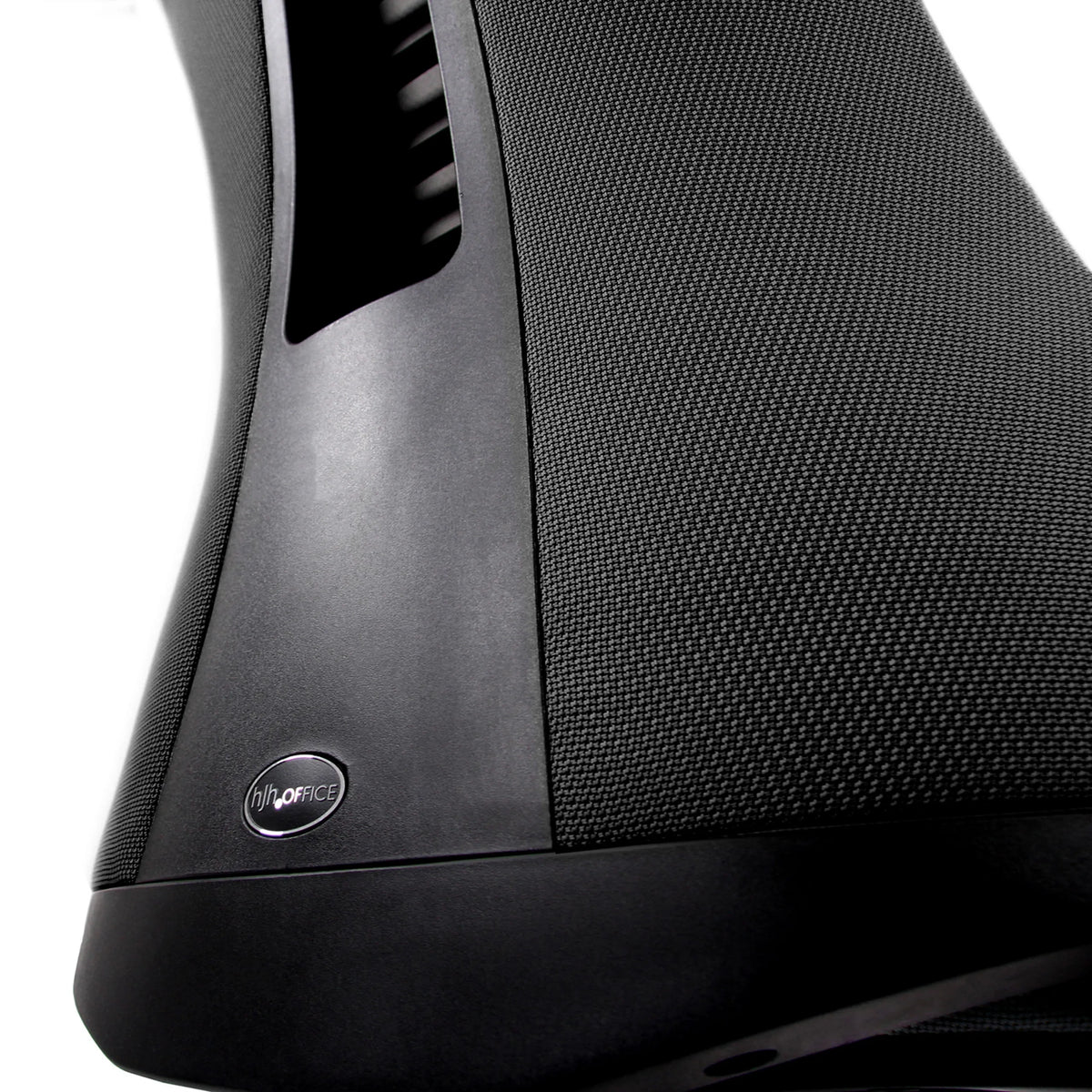 Tissu mesh noir et boîtier en plastique avec logo sur le siège de bureau de qualité professionnelle OFFICE XT de hjh OFFICE