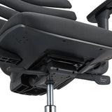 Dessous de l'assise avec leviers de réglage du siège de bureau de qualité professionnelle ERGO LINE II en noir de hjh OFFICE
