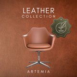 Fauteuil de salon ARTEMIA marron avec piétement en étoile à quatre branches et label vegan de hjh OFFICE