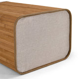 Fond en tissu beige avec bord marron du panier à linge Falster 72 de hjh LIVING