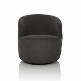 Fauteuil de salon BRAMWICH gris de forme arrondie et rembourré de hjh LIVING – vue à 360° (vue de face 0°)
