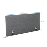 Vue dimensionnelle de la Cloison de table FLEXMIUT 3D en gris, 120 × 60 cm, de hjh OFFICE