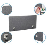 Cloison de table grise FLEXMIUT 3D avec clips de fixation et coins arrondis de hjh OFFICE