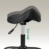 Siège réglable en hauteur du fauteuil de bureau Sattix en noir avec levier et vérin à gaz de hjh OFFICE