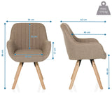Dessin coté de la Chaise rembourrée SCANDI SOFT avec une hauteur de 84 cm et une largeur de 56 cm de hjh LIVING