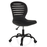 Siège de bureau à domicile CASLA noir avec dossier en maille et base à cinq roulettes de hjh OFFICE – vue à 360° (vue de trois quarts avant 30°)