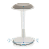 Fonction de rotation à 360 degrés du siège assis-debout BALANCE SIT III W en blanc et gris de hjh OFFICE