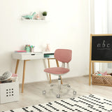 Chaise pivotante pour des enfants KIDDY CLASSIC rose avec roulettes et pied en étoile blanc de hjh OFFICE