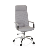 Siège de bureau à domicile SARANTO PLUS gris clair avec accoudoirs et piètement à cinq roulettes de hjh OFFICE – vue à 360° (vue de face 20°)