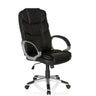 Siège de direction pour bureau à domicile RELAX BY155 noir avec revêtement en similicuir et piètement argenté de MyBuero