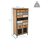 Vue dimensionnelle de la Commode CONTINENTO HIGH avec 123 × 60 cm et une capacité de charge de 50 kg de hjh LIVING