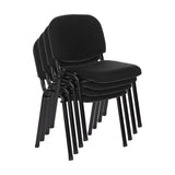 Viererpack stapelbarer Vierfußstühle XT 600 in Schwarz mit schwarzem Gestell von hjh OFFICE