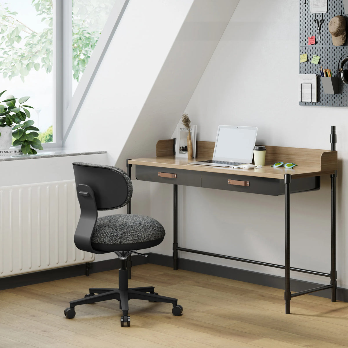 Siège de bureau à domicile SITMOTION B gris avec structure sombre et roulettes de hjh OFFICE