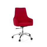Siège de bureau à domicile SHAKE 100 rouge avec assise rembourrée et piètement à cinq roulettes de hjh OFFICE – vue à 360° (vue de face 20°)