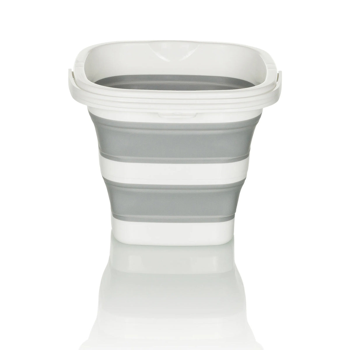 Conteneur pliable CLEAN SILE gris et blanc avec éléments muraux pliables de hjh OFFICE – vue à 360° (vue de face 0°)