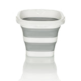 Conteneur pliable CLEAN SILE gris et blanc avec éléments muraux pliables de hjh OFFICE – vue à 360° (vue de face 0°)
