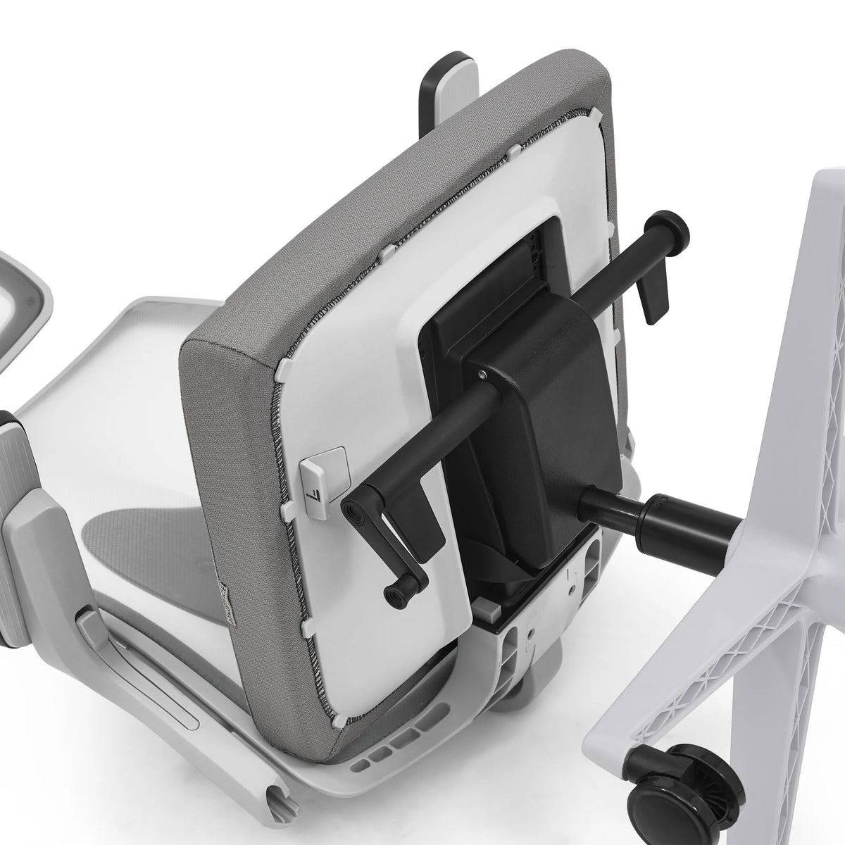 Arrière du dossier gris avec suspension mécanique du siège de bureau de qualité professionnelle ARCEO W de hjh OFFICE