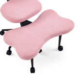 Revêtement rembourré rose texturé de la chaise de méditation Asanasit sur un piètement noir à roulettes de hjh LIVING