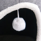 Balle de jeu blanche au bout d'une ficelle à l'intérieur de la grotte pour chat PAWY R de hjh LIVING