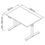 Dessin technique du bureau XDSM 12 G de 1200 x 800 mm de hjh OFFICE PRO