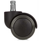 Roulettes 5x ROLO 11mm/50mm noires pour sols durs avec tige en métal argenté de hjh OFFICE – vue à 360° (vue arrière 180°)