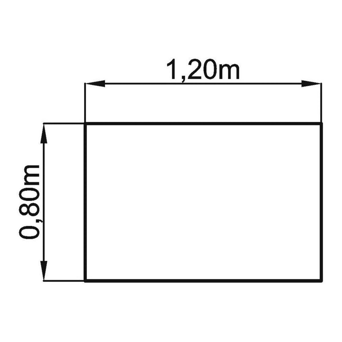 Technische Zeichnung des Schreibtischs XTRA XB 12 GG mit 1,20 x 0,80 m von hjh OFFICE PRO