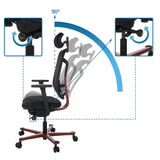 Dossier réglable avec angle d'inclinaison de 90 degrés du Siège de bureau haut de gamme BICOLORE HIGH de hjh OFFICE