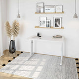 Bureau réglable en hauteur MEGA 612 W en blanc avec un plateau de travail de 120 × 67 cm de hjh OFFICE PRO