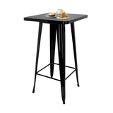 Table de bar noire VANTAGGIO HIGH T avec plateau carré et quatre pieds de hjh OFFICE
