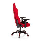 Fauteuil Gamer PROMOTER II rouge et noir avec accoudoirs et base à cinq roulettes de hjh OFFICE – vue à 360° (vue de profil 100°)