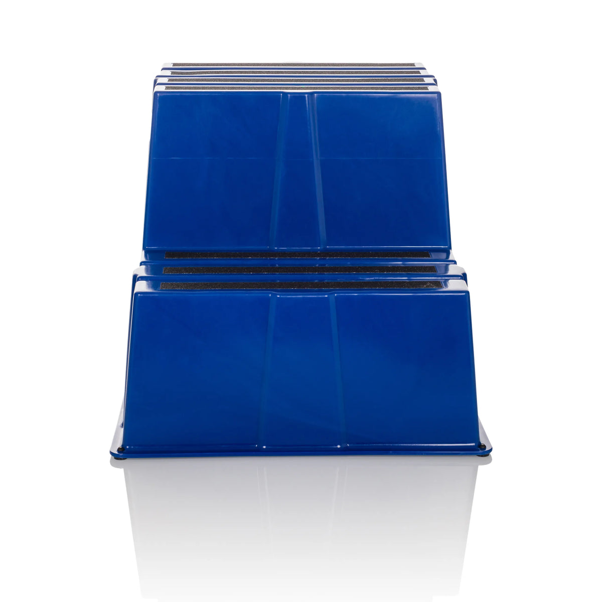 Tabouret marchepied bleu TIO-E2 à deux marches de hjh OFFICE – vue à 360° (vue de face 0°)