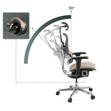 Dossier réglable avec un angle d'inclinaison de 90 degrés du Siège de direction de luxe ERGOHUMAN ULTRA L GEN2 de hjh OFFICE