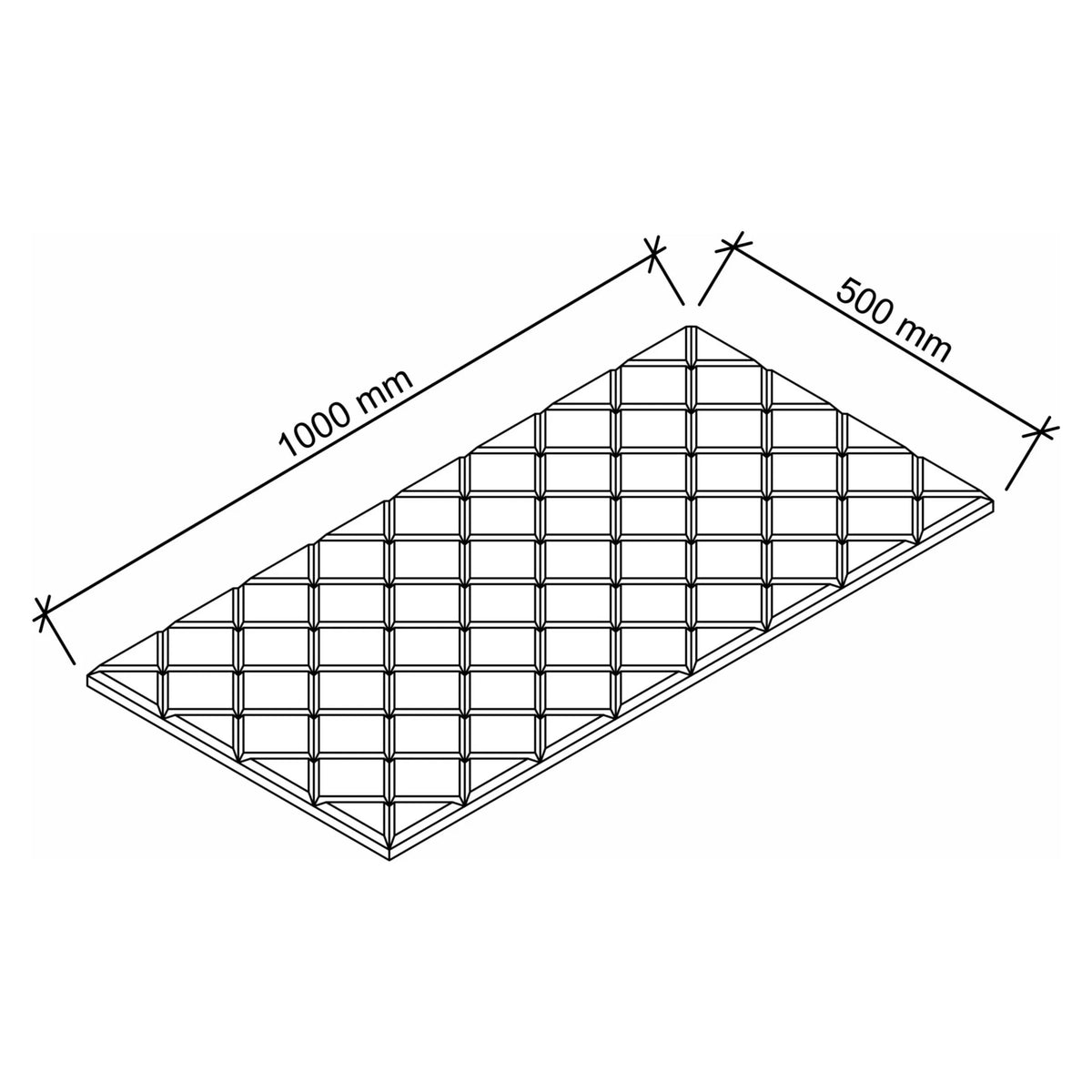Dessin technique de l'accessoire AWPX10 de 1000 × 500 mm de hjh OFFICE PRO