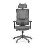 Siège de bureau à domicile Ergomy Colore gris avec dossier en maille et piètement à cinq roulettes de MyBuero – vue à 360° (vue de face 0°)