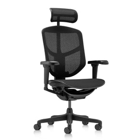 Siège de bureau de qualité professionnelle ENJOY ULTRA GEN2 noir avec revêtement en maille et appui-tête de hjh OFFICE