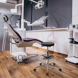 Tabouret pivotant TOP WORK 14 I noir avec repose-pieds et cinq roulettes de hjh OFFICE