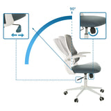 Mécanismes de réglage du Siège de bureau à domicile MIKO W ECO avec inclinaison à 90 degrés de hjh OFFICE