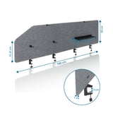 Dessin dimensionnel de la Cloison de table FLEXMIUT T TOP avec 160 cm de largeur et 50 cm de hauteur de hjh OFFICE