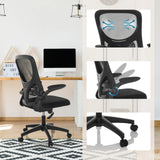 Siège de bureau à domicile BELIO en noir avec dossier en maille, mécanisme de réglage et base à roulettes de hjh OFFICE