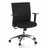 Siège de bureau de qualité professionnelle LAGUNA PRO noir avec accoudoirs et piétement à cinq roulettes de hjh OFFICE – vue à 360° (vue de face 20°)