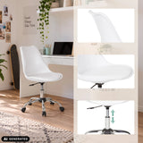 Siège de bureau à domicile FANCY PRO blanc avec vérin à gaz et pied à roulettes de hjh OFFICE