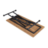 Piètement de la table Worktime Lift en noir avec plateau effet chêne de hjh OFFICE