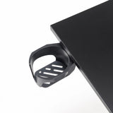 Porte-gobelet noir sur le bord du bureau assis-debout Stand K de hjh OFFICE