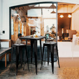 Table de bar noire VANTAGGIO HIGH T avec deux tabourets assortis de hjh OFFICE