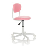 Chaise pivotante pour des enfants KIDDY BASE I rose avec piètement en étoile et cinq roulettes de hjh OFFICE – vue à 360° (vue de trois quarts avant 60°)