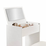 Miroir de maquillage Glamdesk ouvert en blanc avec compartiment intégré pour accessoires de maquillage de hjh LIVING