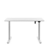 Bureau réglable en hauteur électriquement Worktime en blanc avec plateau rectangulaire de hjh OFFICE – vue à 360° (vue de face 0°)