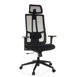 Siège de bureau de qualité professionnelle TRAMORE noir avec dossier en maille et base à cinq roulettes de hjh OFFICE – vue à 360° (vue de face 15°)
