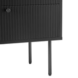 Façade cannelée et pieds en métal noir du Buffet KARBY S de hjh LIVING