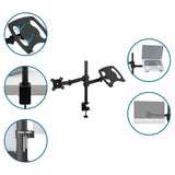 Fixation pour écran noire VM-MH2 avec support pour ordinateur portable et fixation de bureau de hjh OFFICE